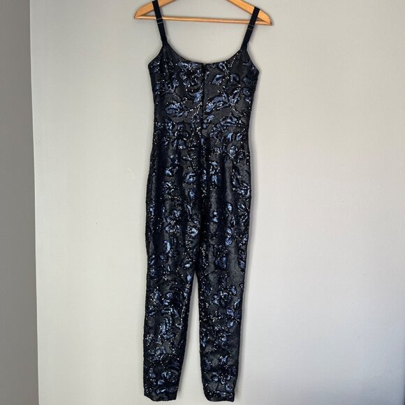 Dress the Population Sequin‎ Jumpsuit Size Small Black Formal Special Occasion - Picture 5 of 6